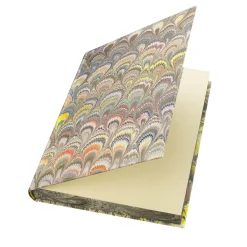 Taccuino con pavone grigio e blu