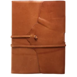 Taccuino in pelle marrone con pizzo