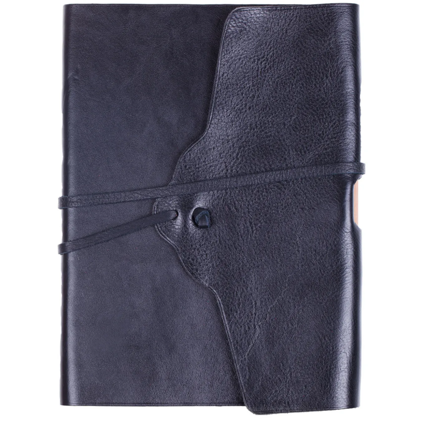 Taccuino in pizzo di pelle nera