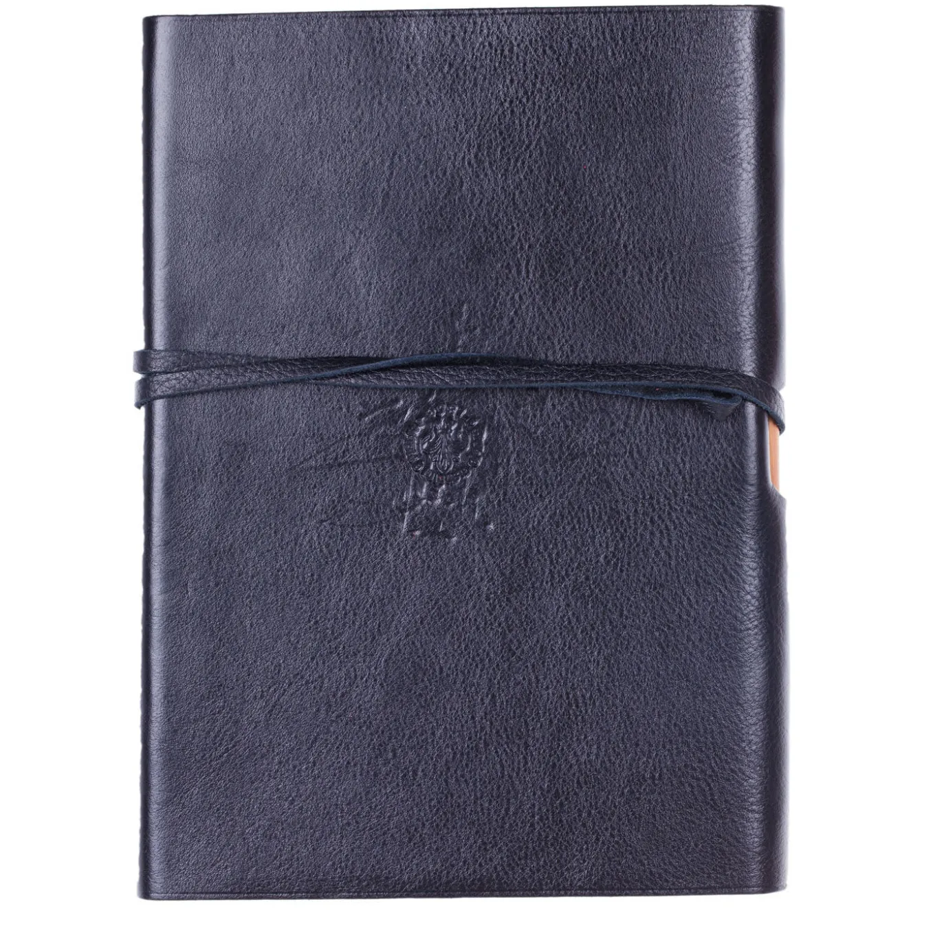 Taccuino in pizzo di pelle nera