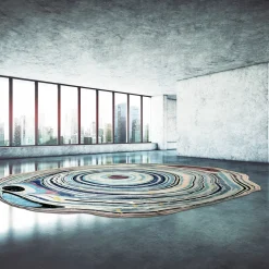 Tappeto Agata in pizzo blu