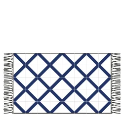 Tappeto blu a rete Composizione ceramica di Giuliano Andrea dell'Uva 200 x 100