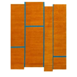 Tappeto Campiture Arancione e Blu di Elisa Ossino