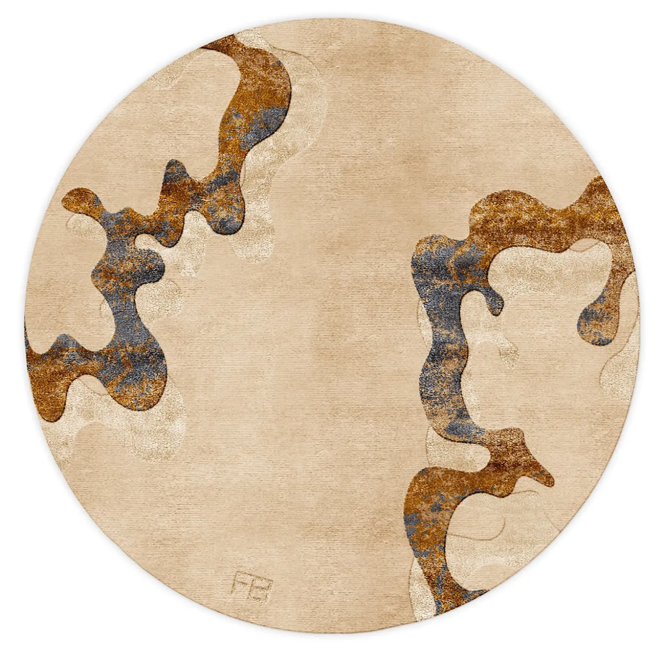 Tappeto circolare Metamorfosi in lana e seta artistica Collezione FB