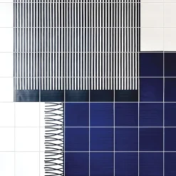 Tappeto Composizione ceramica blu e gialla di Giuliano Andrea dell'Uva 300 x 180