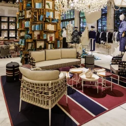 Tappeto da esterno rosso e blu di Antonio Marras