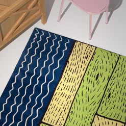 Tappeto in lana fatto a mano Sapphire Streams