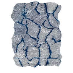 Tappeto rettangolare Oceano blu in lana