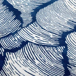 Tappeto rettangolare Oceano blu in lana