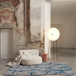 Tappeto rettangolare Oceano blu in lana