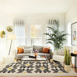 Tappeto rettangolare policromo Grifoni di Maurizio Demelas