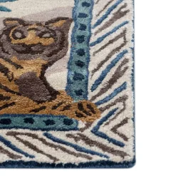 Tappeto Safari bianco trapuntato a mano