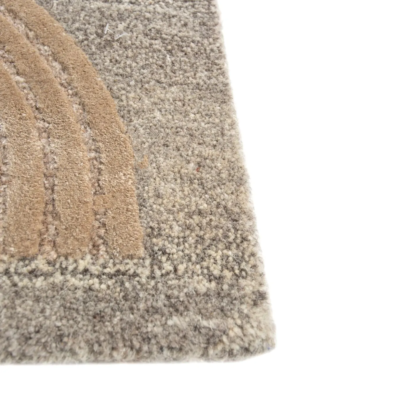 Tappeto Subtle Grooves Soft Beige & Natural Gray trapuntato a mano