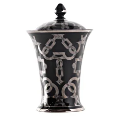 Tarsia Nero e Platino Potiche