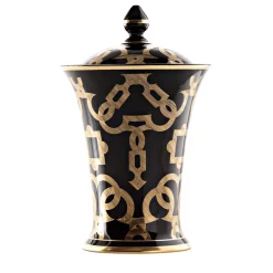 Tarsia Potiche nero e oro