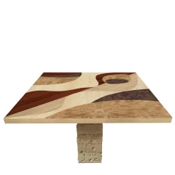 Tarsia Tables Tt4 Tavolo quadrato policromo di Mascia Meccani