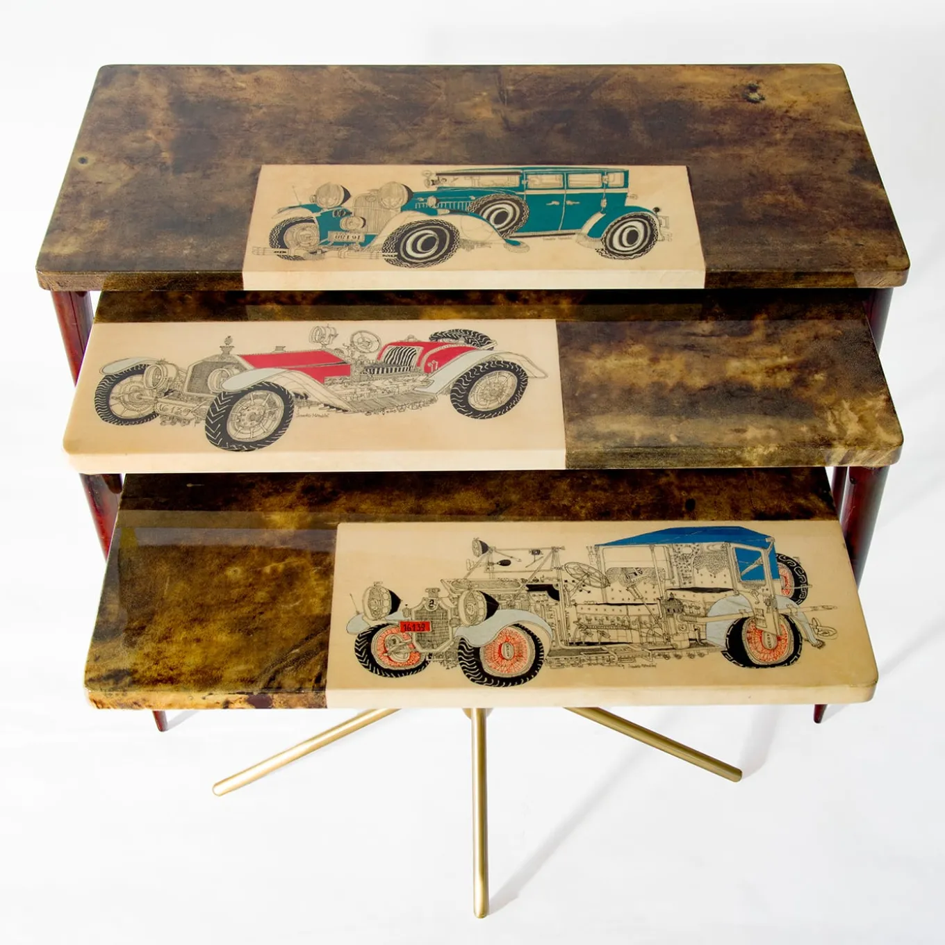 Tavolini della collezione Tura di Aldo Tura e Alessandro Mendini