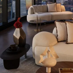 Tavolino basso Sesi A Brown in Pietra Pece di Martinelli Venezia Studio