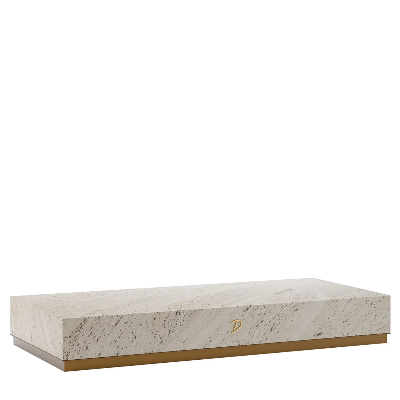 Tavolino Basso Squadrato Retroilluminato Eternal in Marmo Travertino di Bebo & Angel