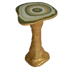 Tavolino Charles in Legno Verde Scuro e Oro