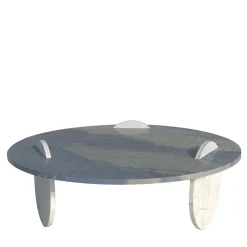 Tavolino Circus in marmo bianco e blu di DebonaDemeo