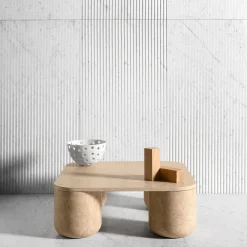 Tavolino da caffè in marmo beige Porto Square