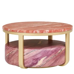 Tavolino da caffè Makaron in quarzite viola chiaro di Ashley Gadeova