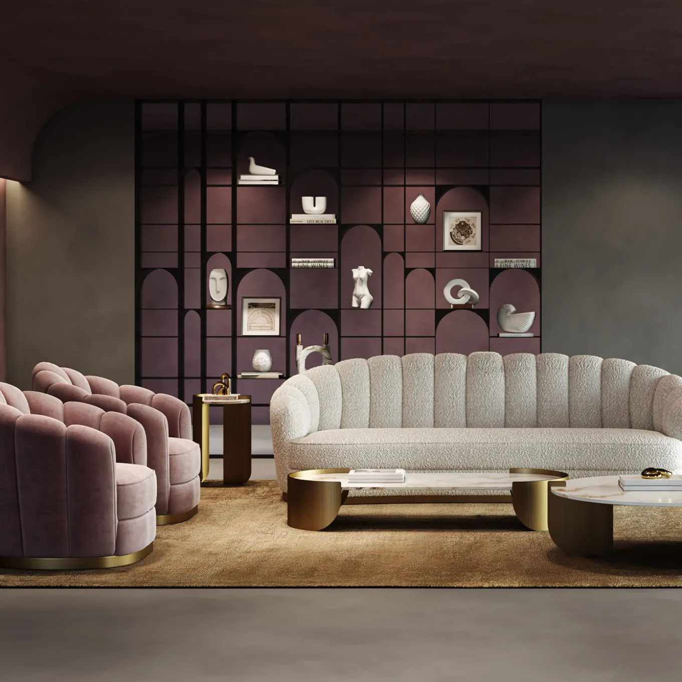 Tavolino da caffè ovale oro Osiris