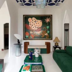 Tavolino da caffè quadrato blu Thelma & Louise