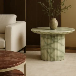 Tavolino da caffè Rullo in onice verde smeraldo di Ashley Gadeova