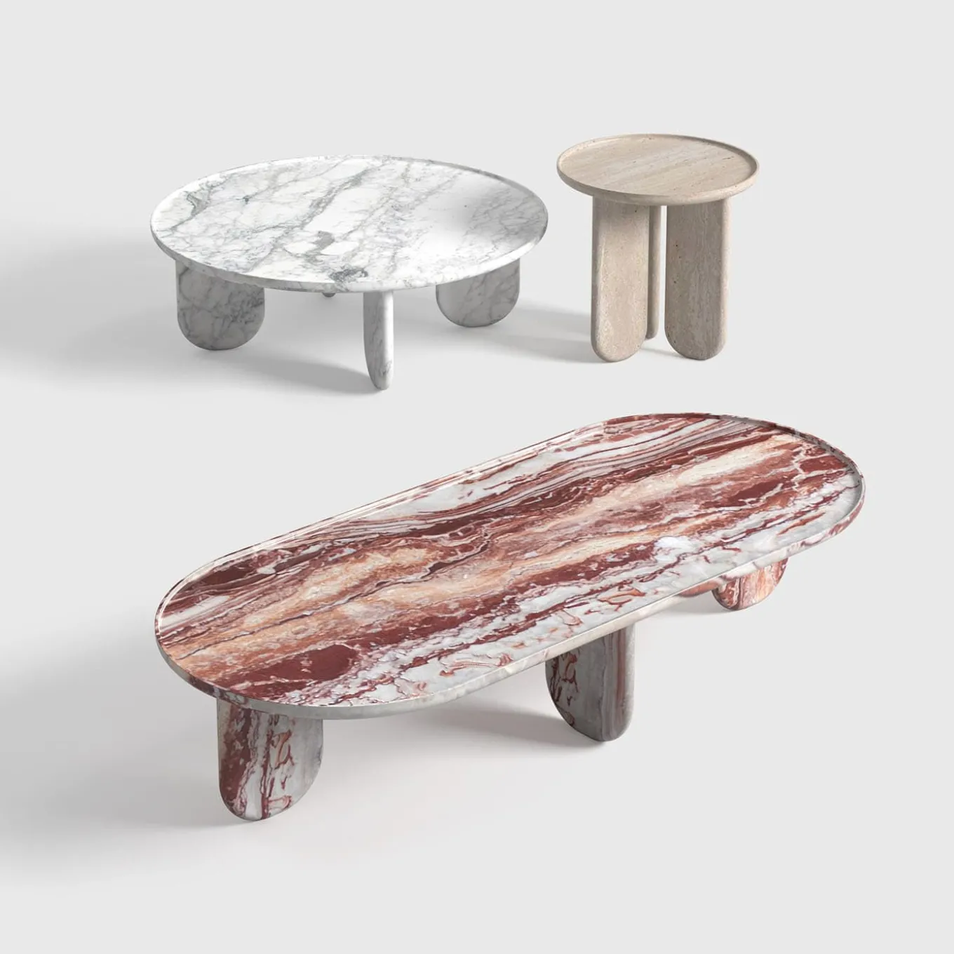 Tavolino da esterno in marmo arabescato orobico Calipso 45 Red