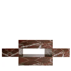 Tavolino Elysium in Marmo Rosso Levanto di Sissy Daniele