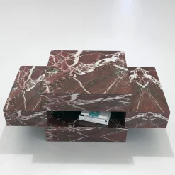 Tavolino Elysium in Marmo Rosso Levanto di Sissy Daniele
