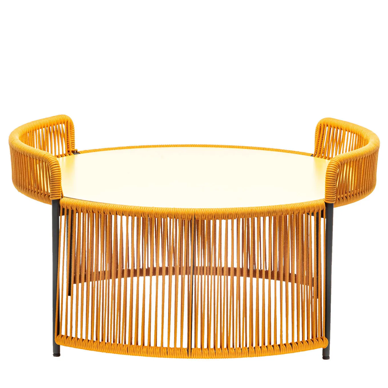 Tavolino giallo rotondo medio Altana di Antonio De Marco