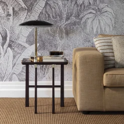 Tavolino Heiko Nero in Legno e Vetro