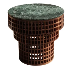 Tavolino in Noce e Marmo Verde Alpi della Collezione Carabottino in Edizione Limitata