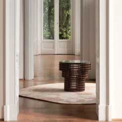 Tavolino in Noce e Marmo Verde Alpi della Collezione Carabottino in Edizione Limitata