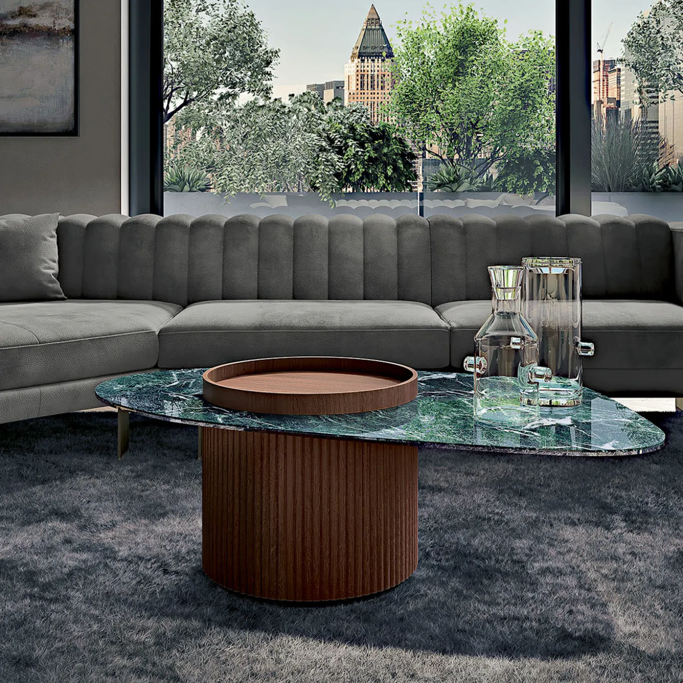 Tavolino in terracotta lucida Opale St. Denis