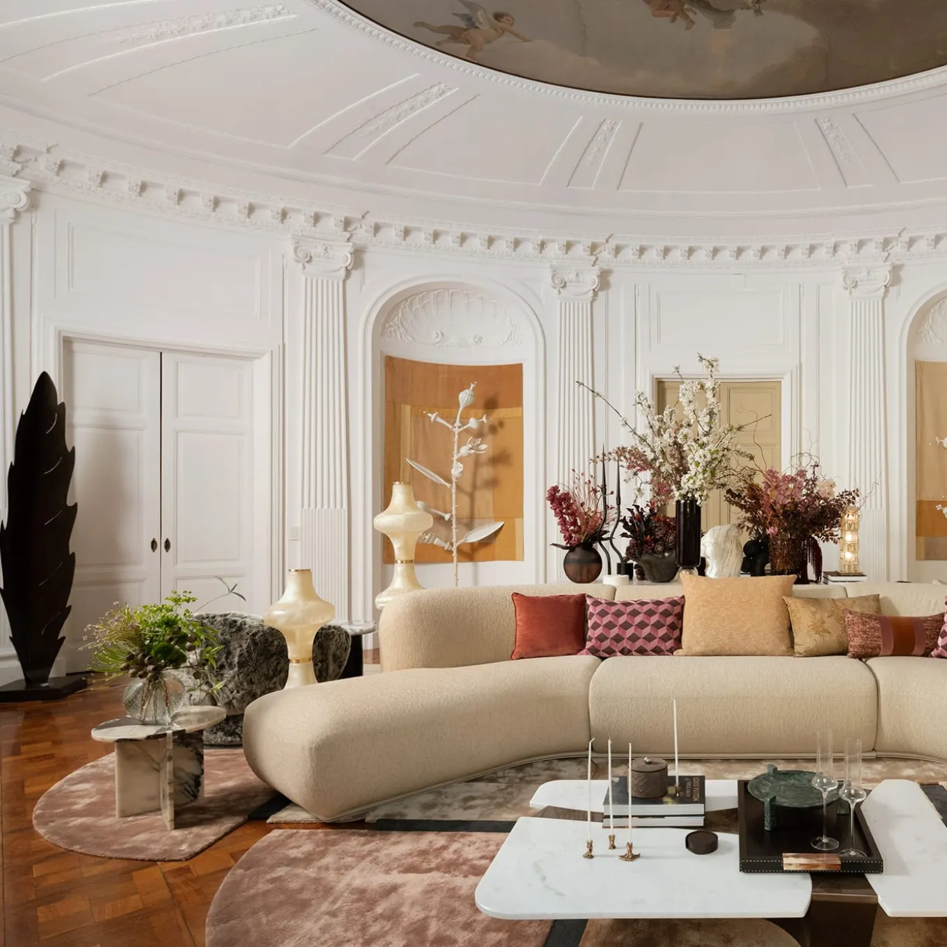 Tavolino Kyushu in Marmo Calacatta Viola