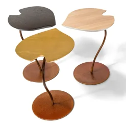 TAVOLINO LEAF CON TOP IN ROVERE SBIANCATO