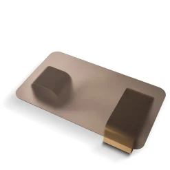 Tavolino Maiz in vetro e acciaio