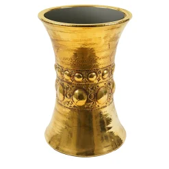 Tavolino Myra in ceramica oro di Gabriele Mengoni