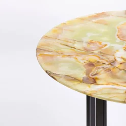 Tavolino Peregrinus in onice e ferro