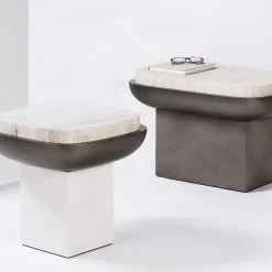 Tavolino rettangolare Olympia in travertino