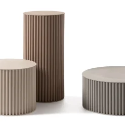 Tavolino Rotondo In Alluminio Corkcrete Tortora #3