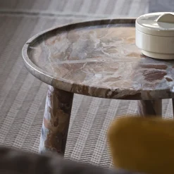 Tavolino rotondo in pietra 50 di Ludovica e Roberto Palomba