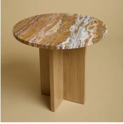 Tavolino Sherman Travertino e Durmast