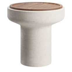 Tavolino Tivoli in travertino e noce di Ivan Colominas