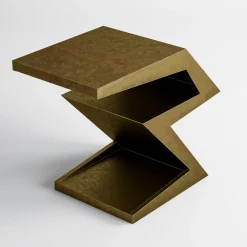 Tavolino Zago in Legno e Bronzo Brunito
