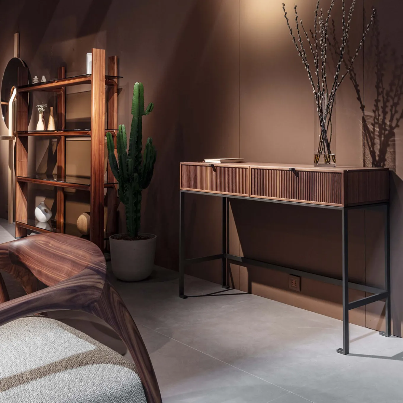 Tavolo consolle in legno di noce Melody Canaletto